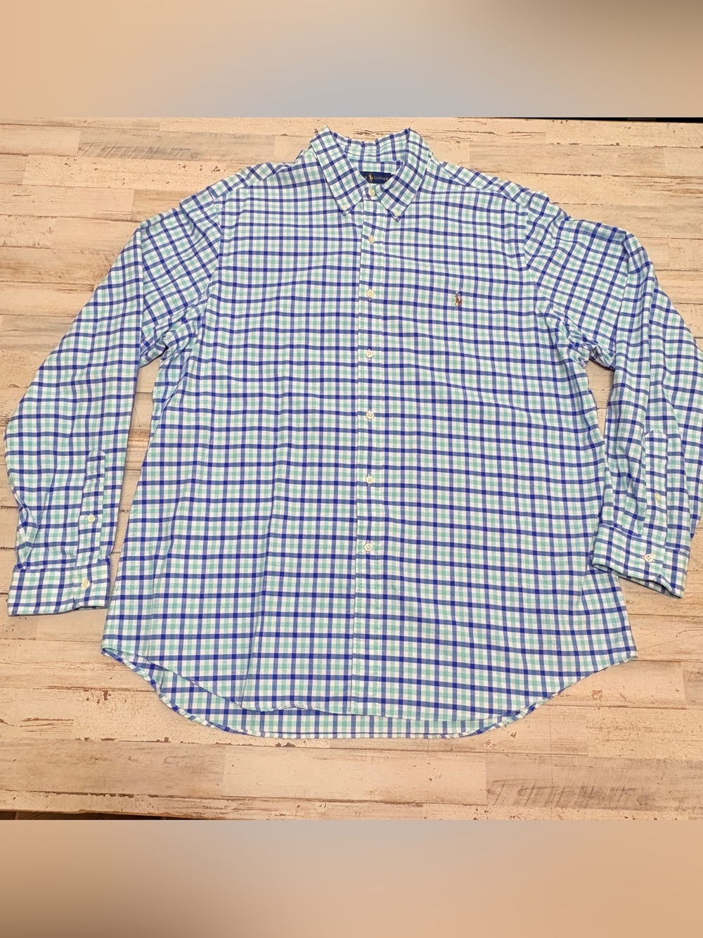 Polo Ralph Lauren Classic Fit Men’s 2XL Purple Gingham Check Button Down Oxford